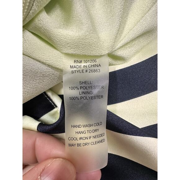 Soft Surroundings Sz Small Green Navy Blue Striped Chevron A-Line Full Skirt - Picture 5 of 9